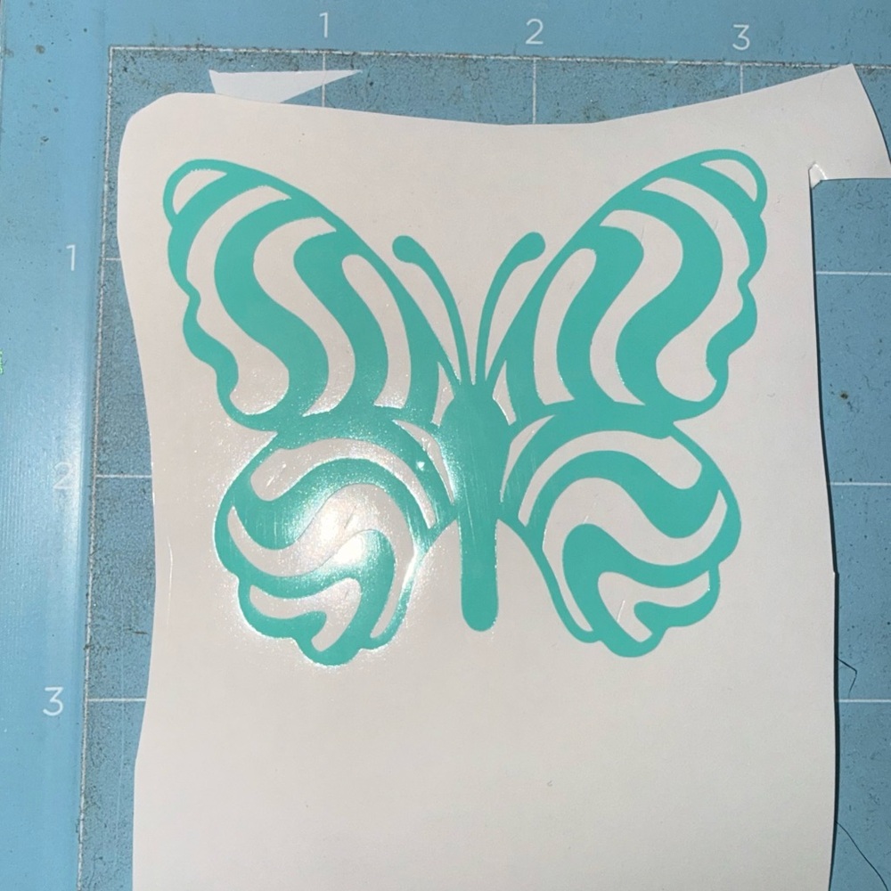 Teal Butterfly Vinyl Decal